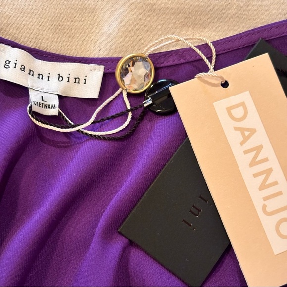 NWT Gianni Bini x DANNIJO Viv Satin Beaded Strap Maxi Slip Dress in Royal, Large - Picture 8 of 13